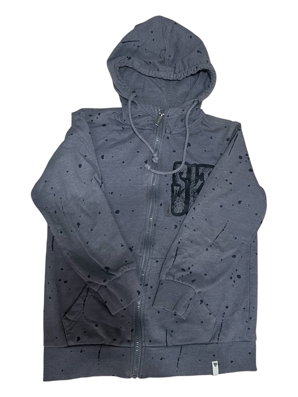 Gray Splatter Zip Hoodie